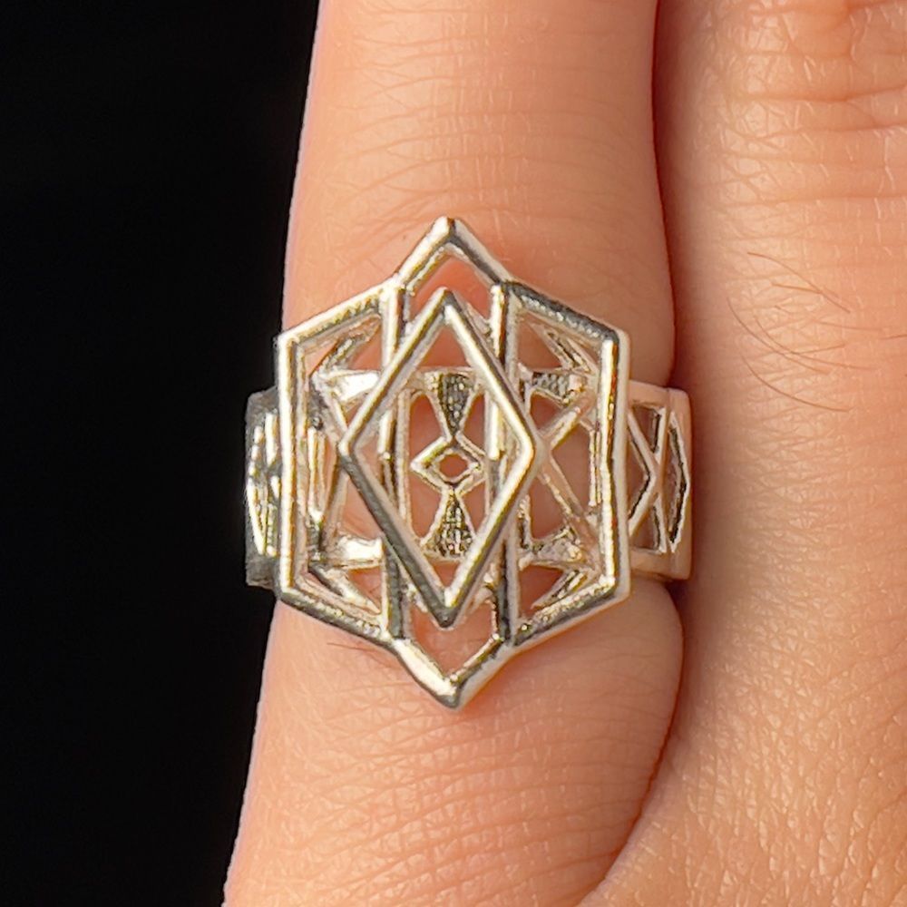Sterling Silver Size 5.5 Ring Abstract Geometric Statement Jewelry Promise Love